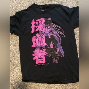 anime girl black shirt